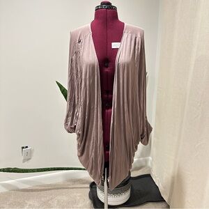 Comfy Tan Mauve Open Cardigan size 1x